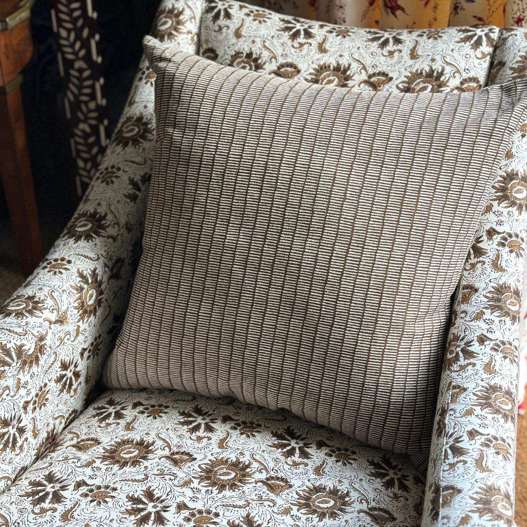 Matches Cushion - Bitter Chocolate by Sarah Vanrenen