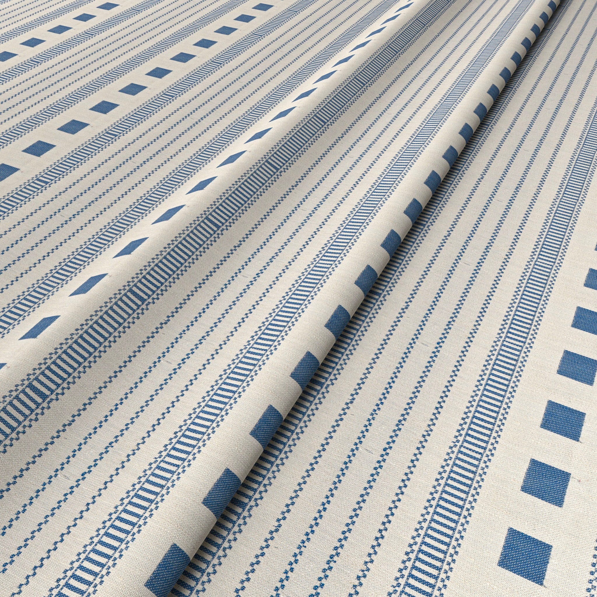 Alfie Stripe Blue Fabric