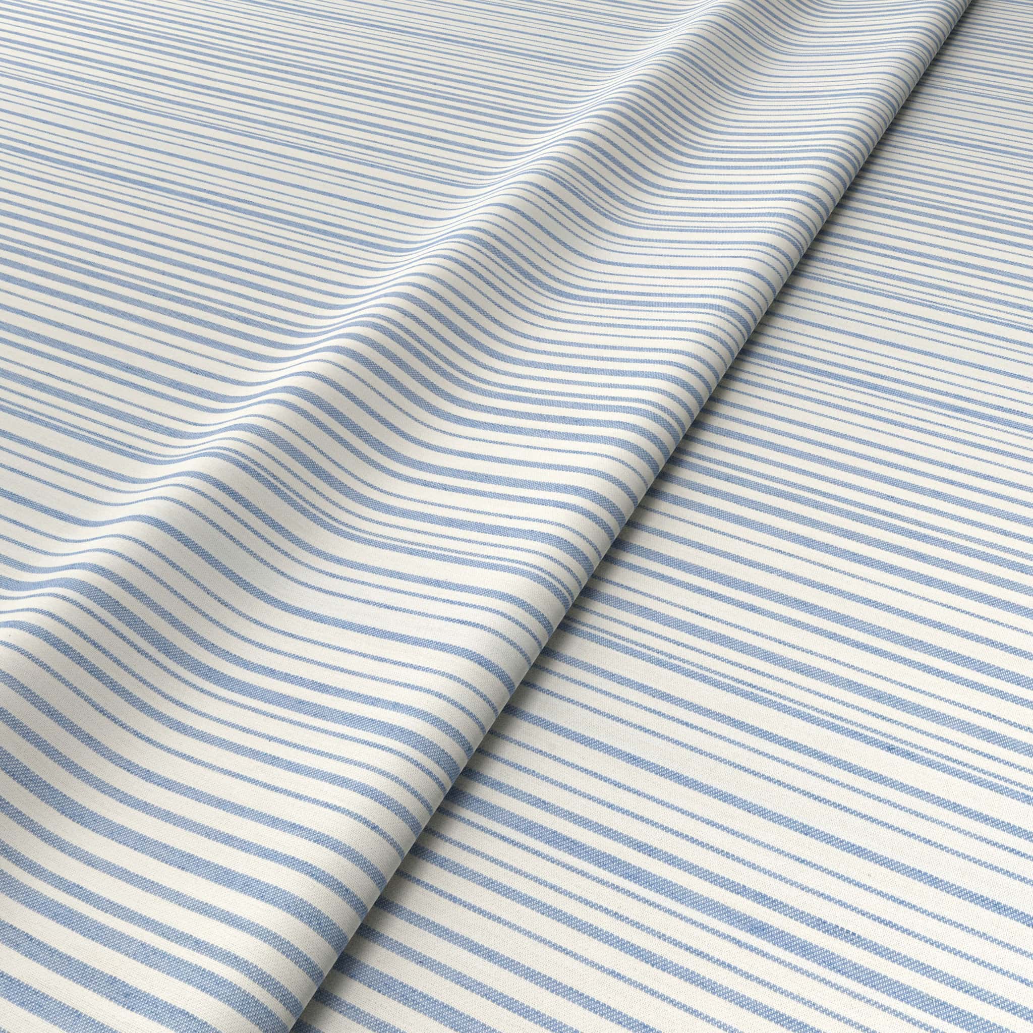 Horizon Stripe Blue Fabric by Sarah Vanrenen