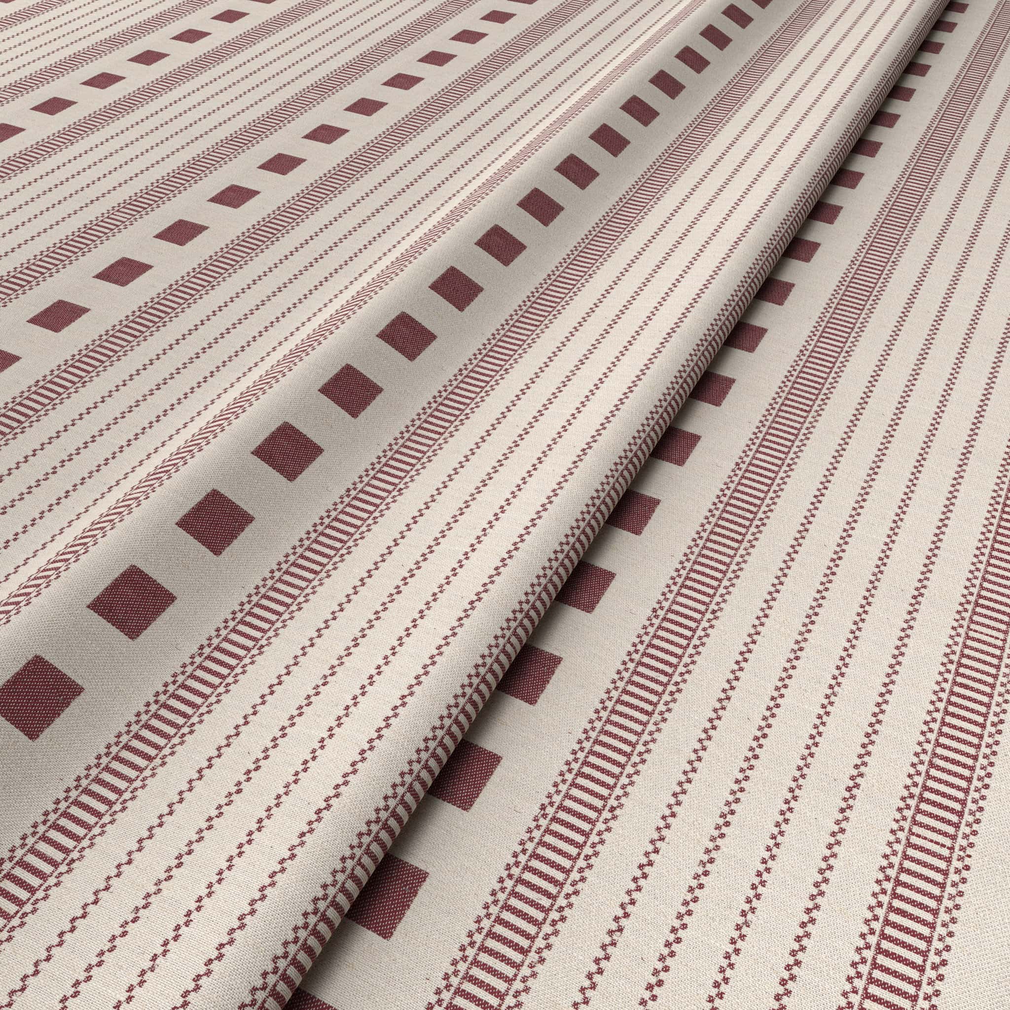 Alfie Stripe Red Fabric