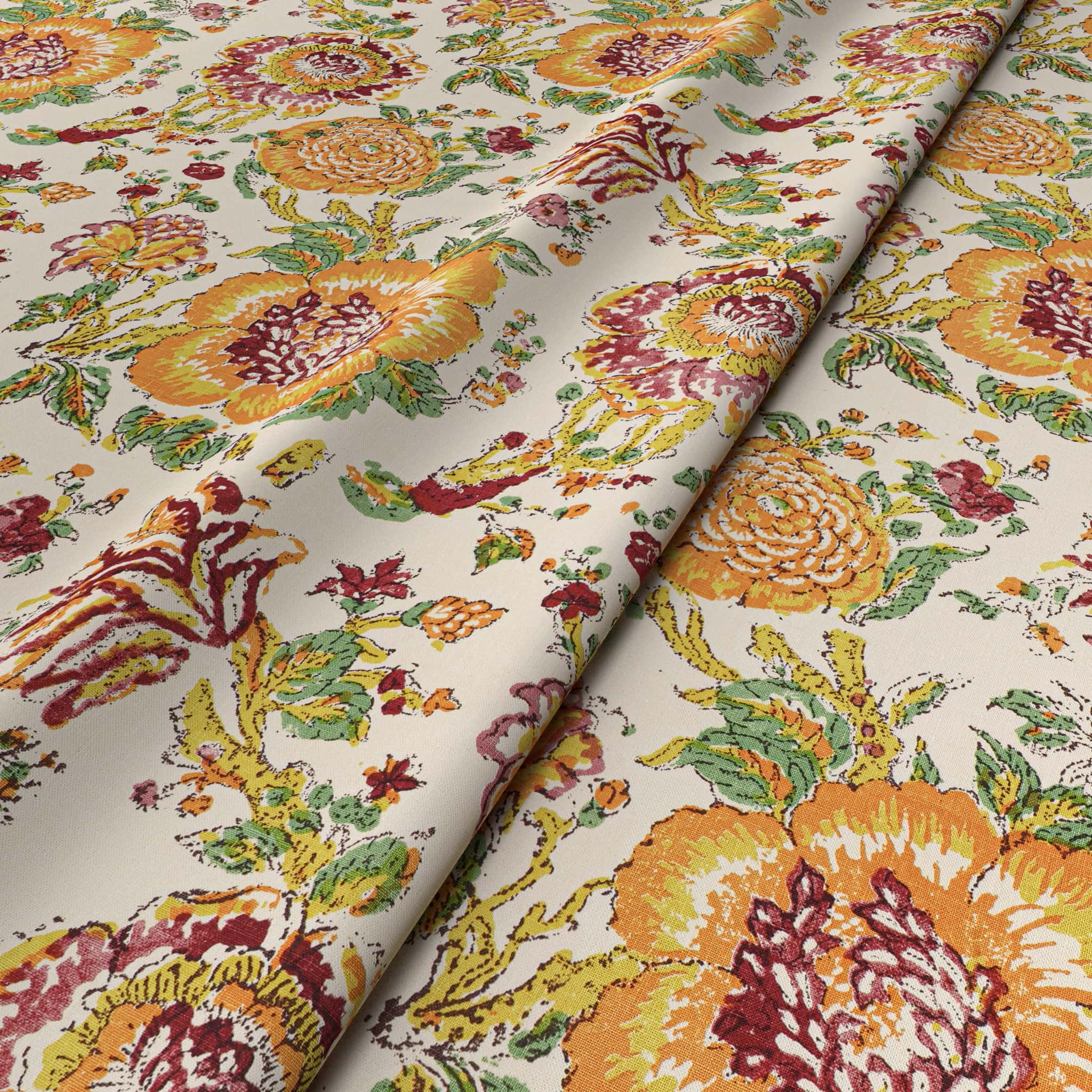 Dahlia Orange Fabric