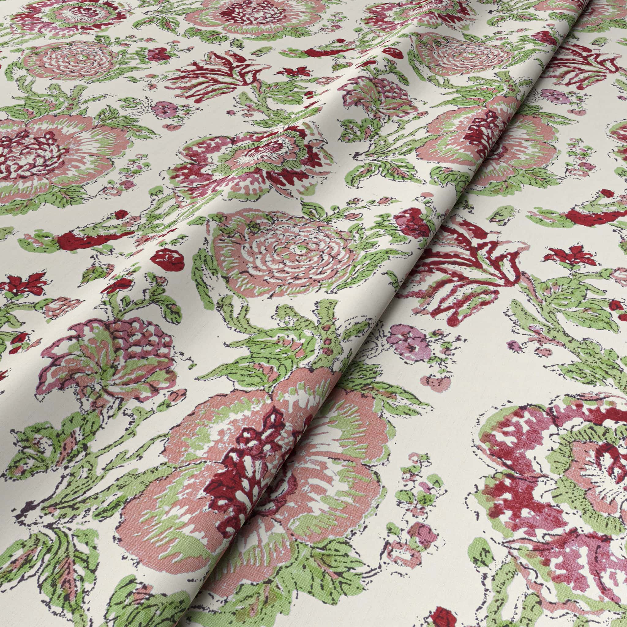 Dahlia Pink Fabric by Sarah Vanrenen