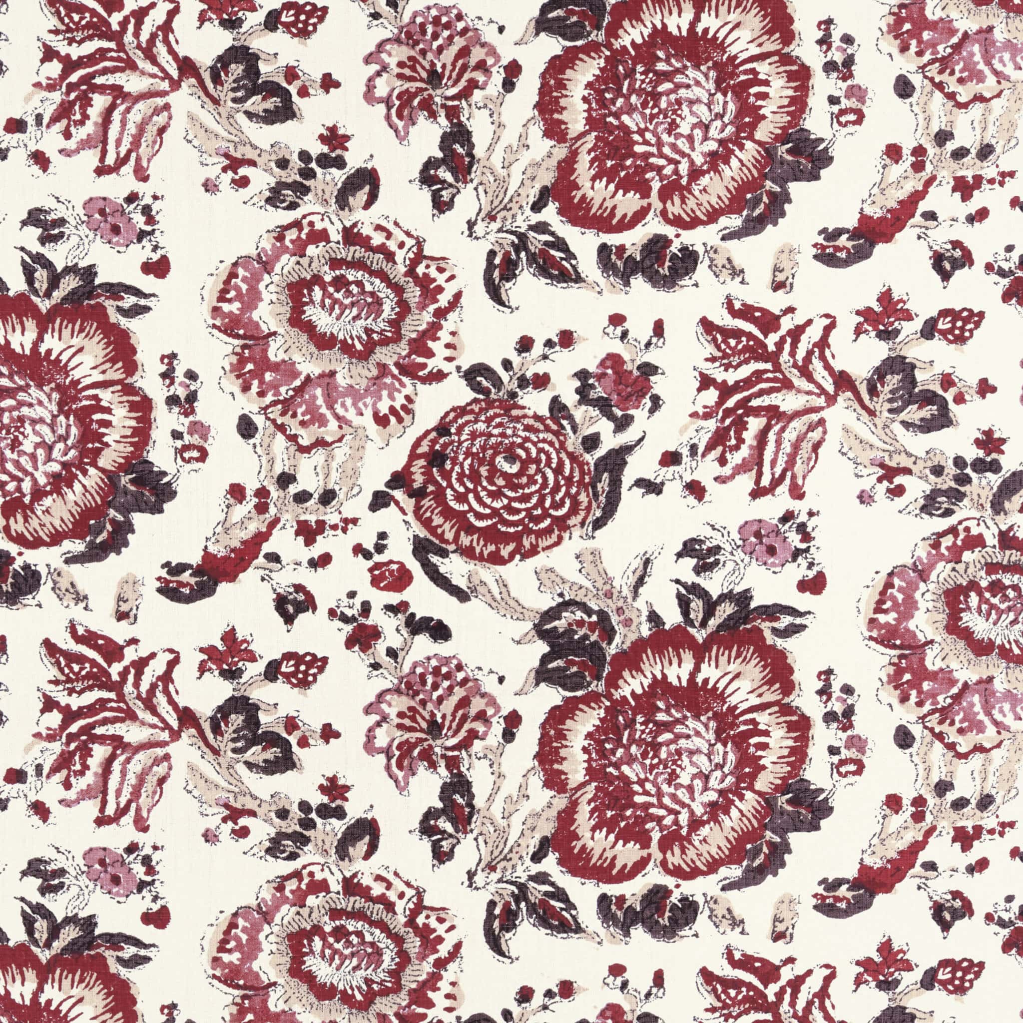 Dahlia Red Fabric by Sarah Vanrenen
