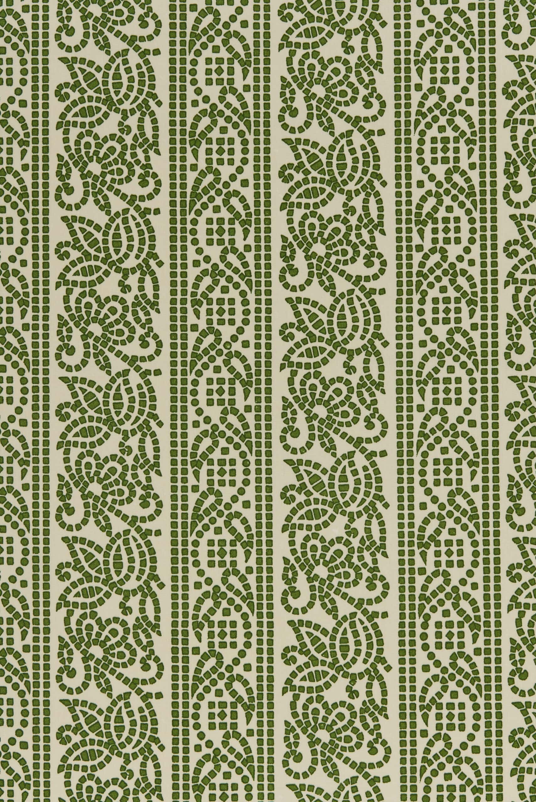 Aztec Geo Green Performance Fabric by Sarah Vanrenen