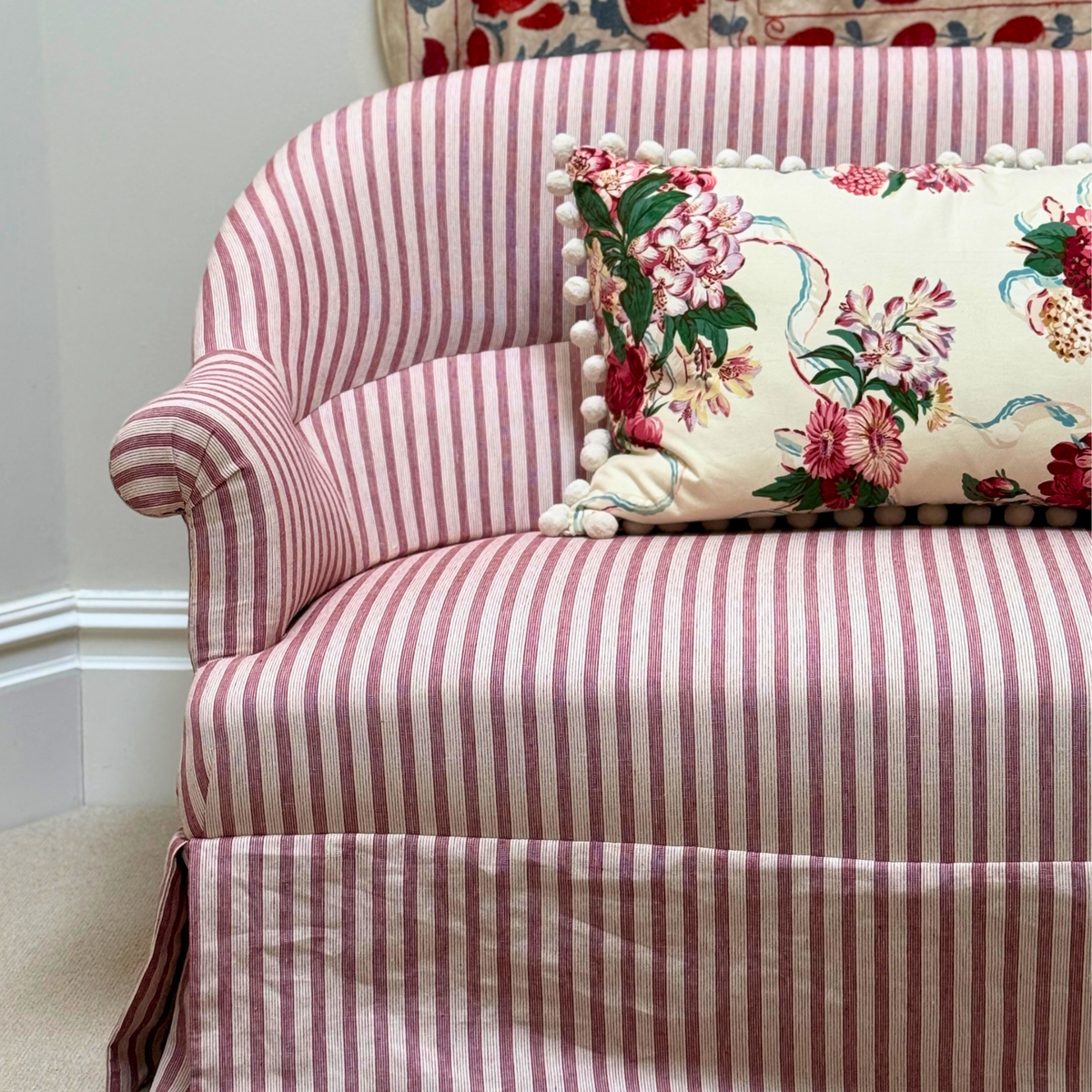 Tux Stripe Raspberry Fabric