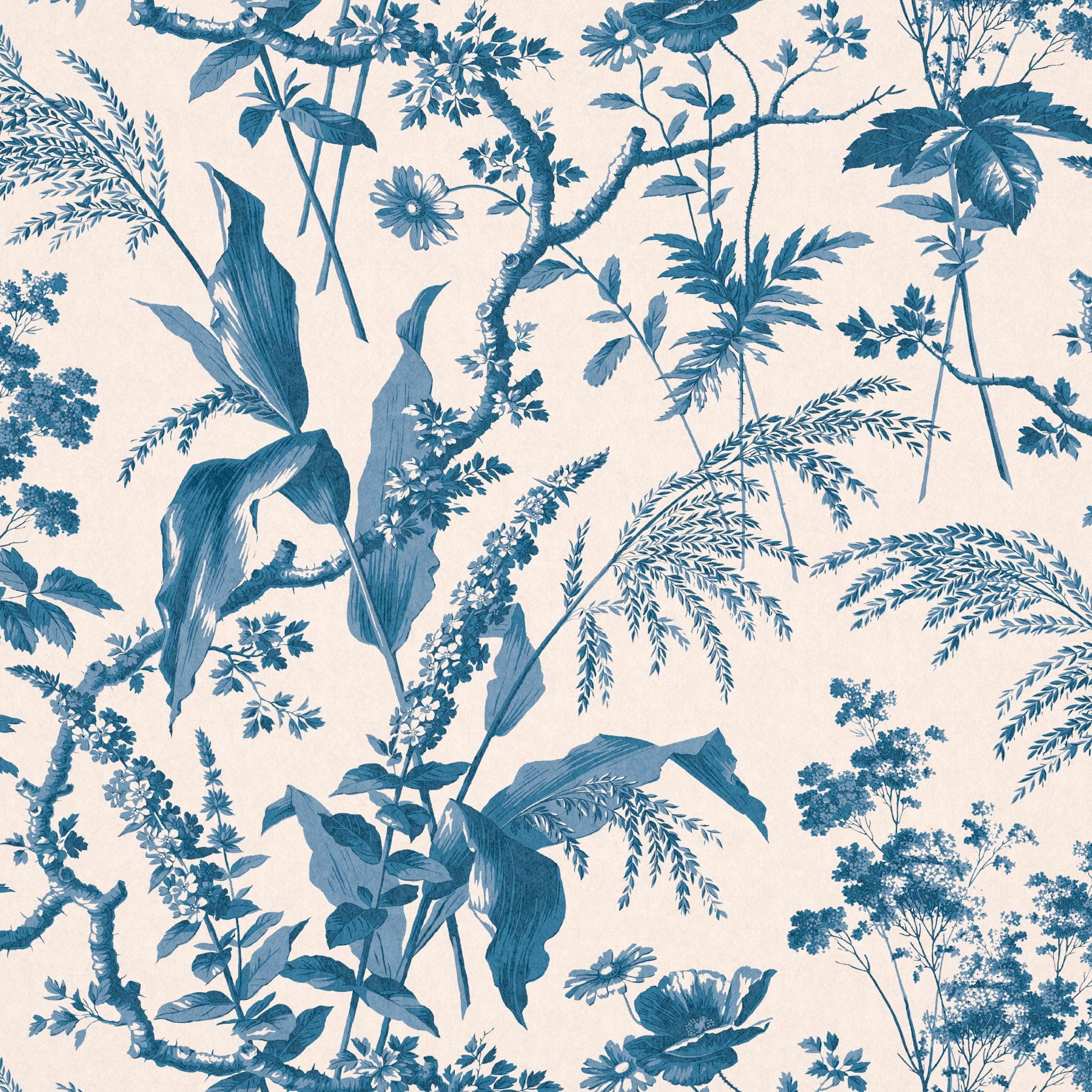 Aspa Petrol Blue Wide Wallpaper by Sarah Vanrenen