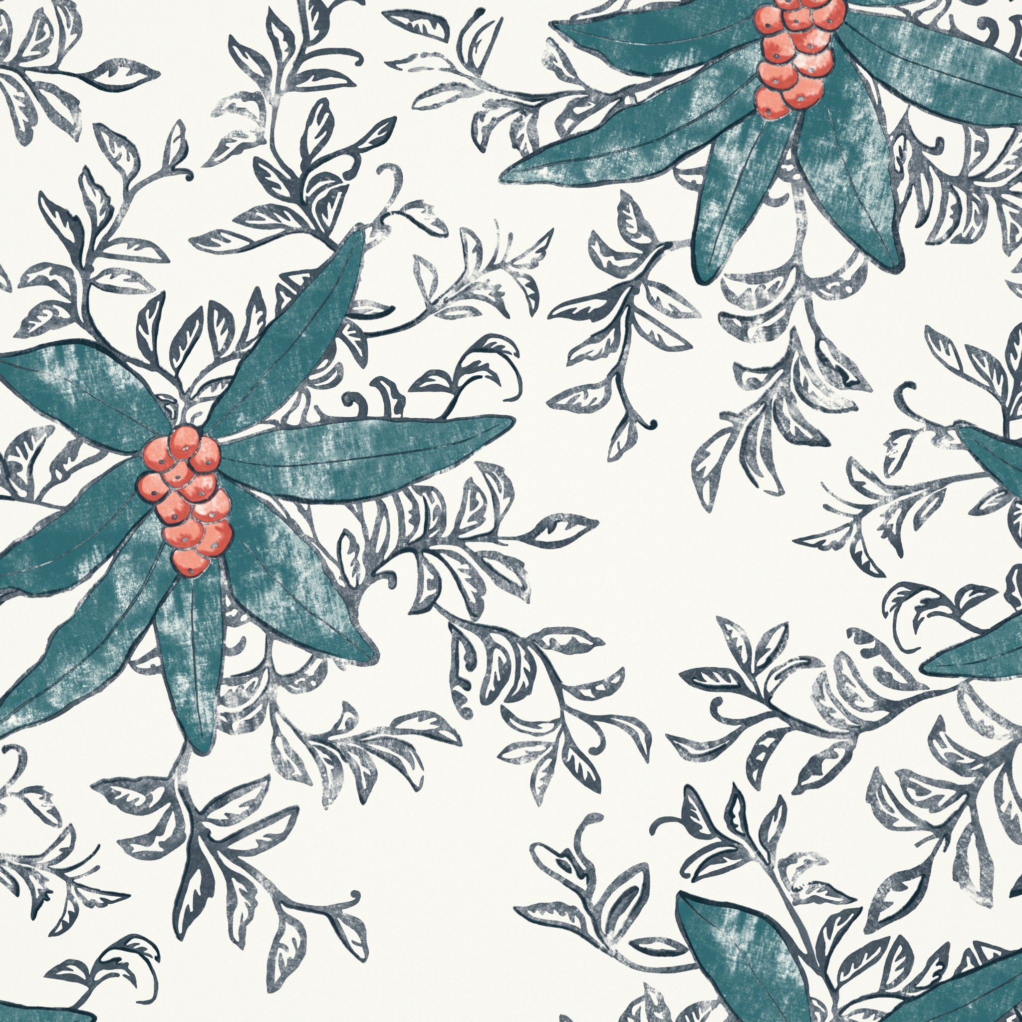 Berri Petrol Fabric by Sarah Vanrenen